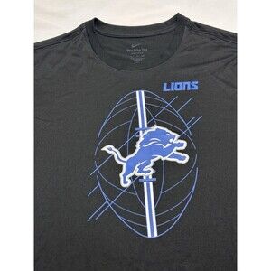 Detroit Lions Nike NFL Dri-Fit Short Sleeve Shirt Black Tee Mens XL Football